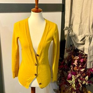 Gold cashmere blend cardigan